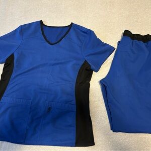 Blue and Black Scrub Set